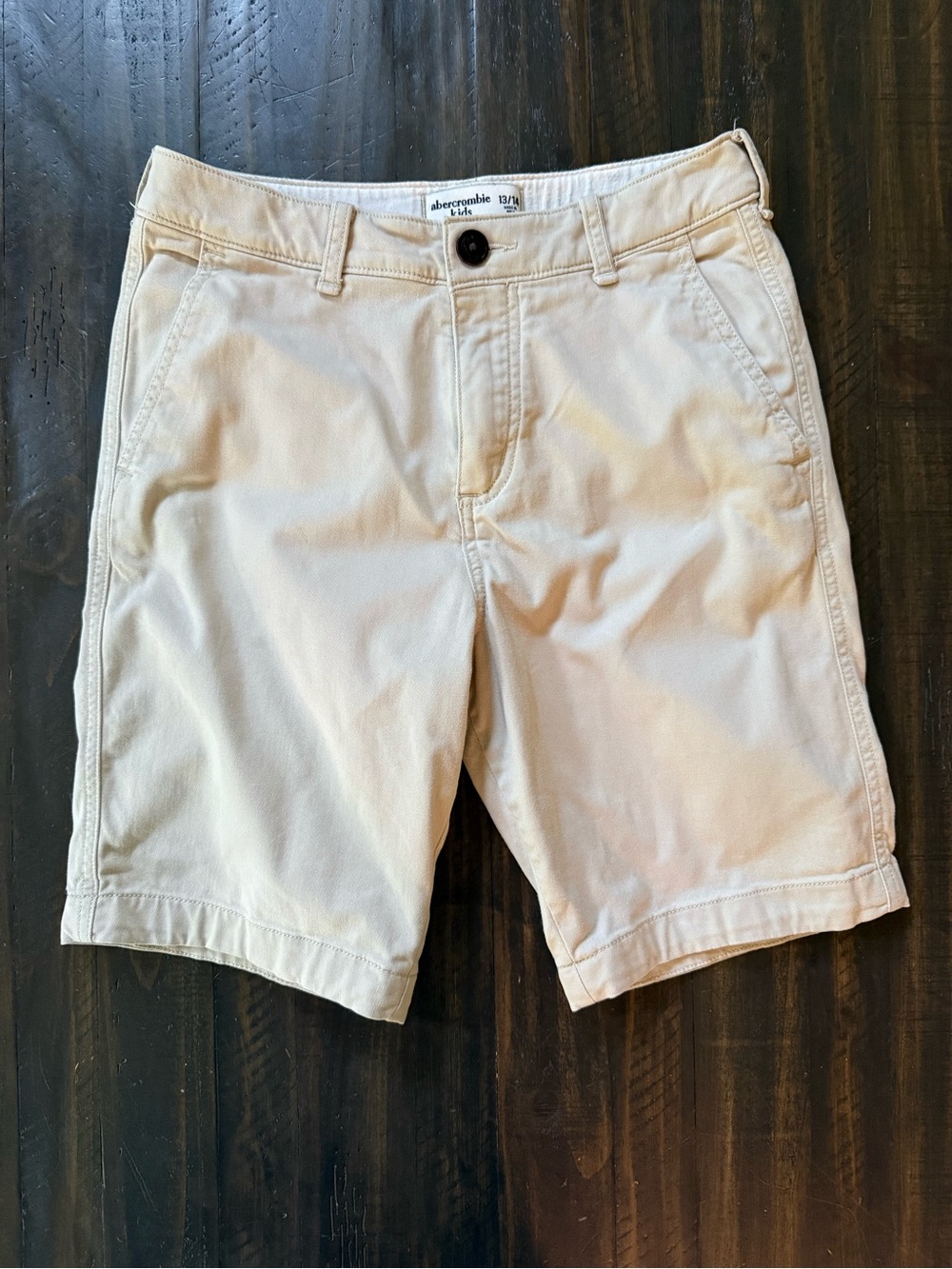 Abercrombie Kids Khaki Shorts Boys Size 13/14 Tan Chino School Uniform Casual